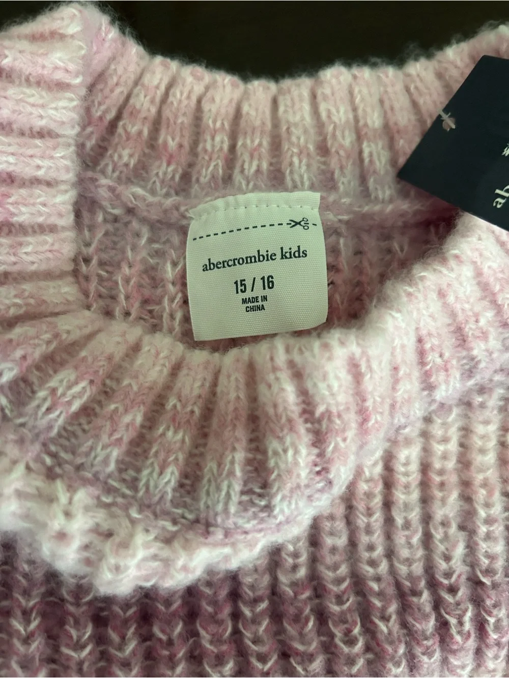 abercrombie kids Pink & Cream Striped Ribbed Crewneck Sweater